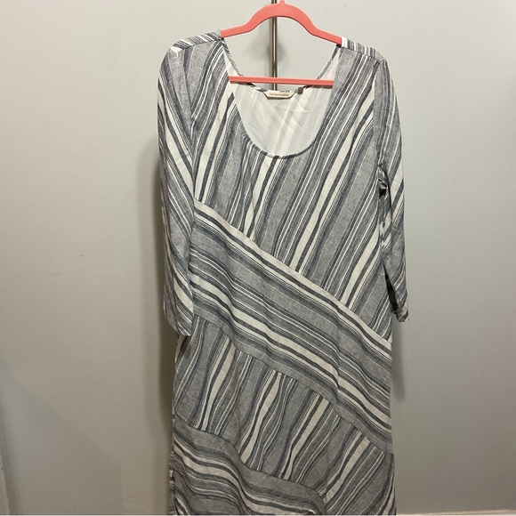 Soft Surroundings Linen Blend Stripes Dress Size XL - Picture 2 of 10